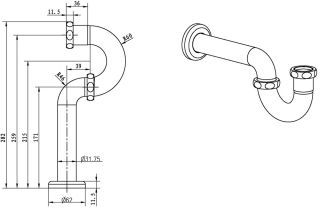 Сифон для раковины Boheme Medici бронза 607