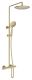 Душевая стойка Vincea Desire VSFS-1D0TBG термостатическая, брашированное золото