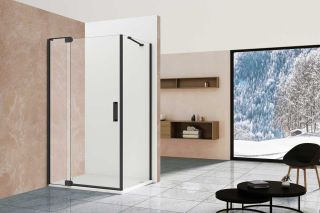 Душевой уголок Vincea Extra VSR-1E101110CLB, 1000/1100*1000, черный, стекло прозрачное