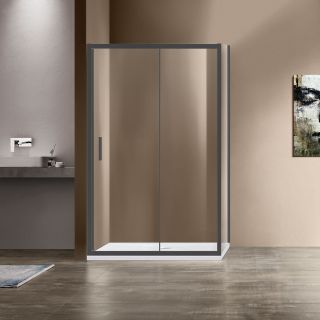 Душевой уголок Vincea Garda VSR-1G9012CLGM, 1200*900, вороненая сталь, стекло прозрачное