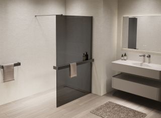 Душевая перегородка Vincea Walk-In VSW-1HR100CGGM, 1000*2000, вороненая сталь, стекло тонированное