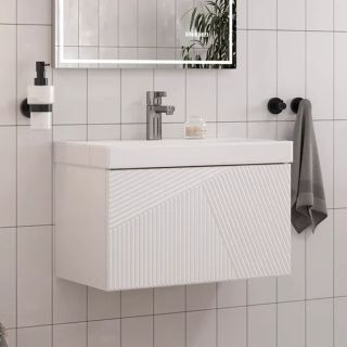 Тумба под раковину подвесная Velvex Edge tp.EDG.9696.60.1Y белый глянец, 60 см