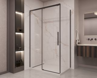 Душевой уголок Vincea Stella VSR-1ST1012CLB, 1200*1000, черный, стекло прозрачное