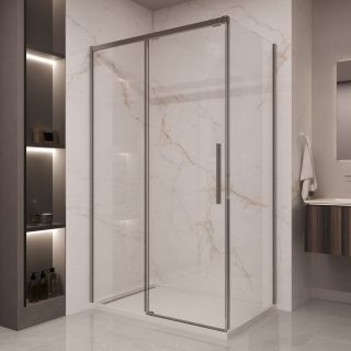 Душевой уголок Vincea Stella VSR-1ST1014CLGM, 1400*1000, вороненая сталь, стекло прозрачное