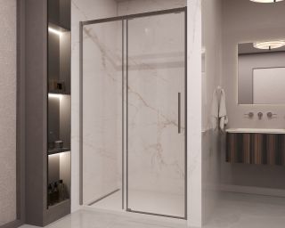 Душевая дверь Vincea Stella VDS-1ST110CLGM, 1100, вороненая сталь, стекло прозрачное