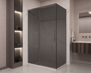 Душевой уголок Vincea Stella VSR-1ST9012CGGM, 1200*900, вороненая сталь, стекло тонированное