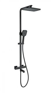 Душевая стойка Wonzon & Woghand Stay 3 WW-B3026-T1-MB с термостатом чёрный матовый