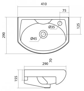 Мебельная раковина Santek Азов 1WН110254 40см белый