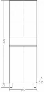 Пенал СанТа Марс 700167 60см белый