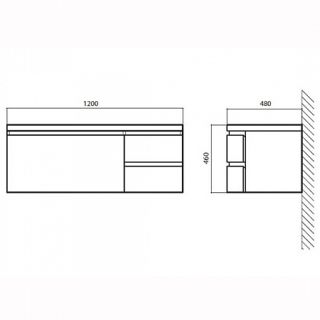 Тумба под раковину BelBagno подвесная 120x50см Rosso Lucido Prospero BB1200DC/RL