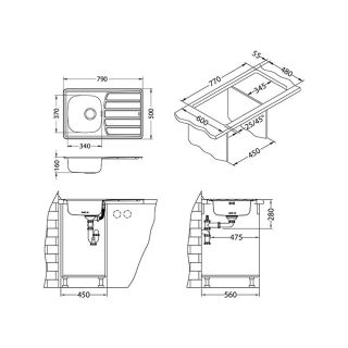 Кухонная мойка Alveus 1098939 Zoom 20 Lei-90 79x50