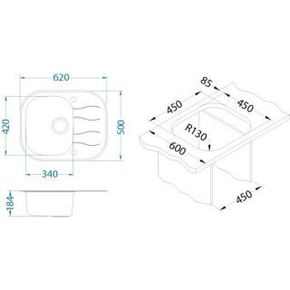 Кухонная мойка Alveus 1102727 Wave 10 белая 62x50