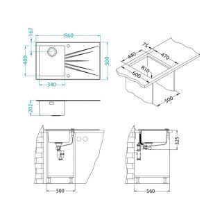 Кухонная мойка Alveus 1102771 Karat 10 белая 86x50 левая