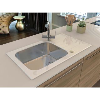 Кухонная мойка Alveus 1123644 Glassix Up 40 белая 86x50