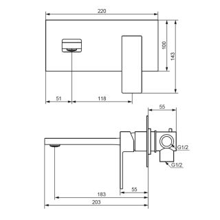 Смеситель для раковины Damixa Apollo 530260300 черный