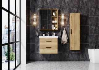 Шкаф-зеркало Onika Легран 205022 50см дуб галифакс