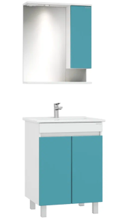 Шкаф-зеркало с подсветкой Onika Марви 206089 правый 60см бирюза