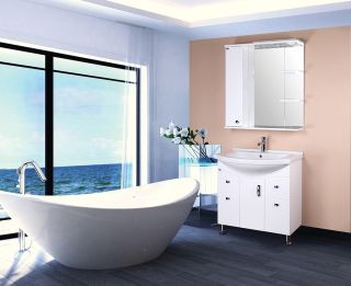 Шкаф-зеркало с подсветкой Onika Эльбрус 208021 левый 80см белый