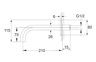 Излив настенный Omnires Y золото WDYGL