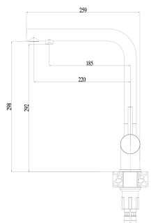 Смеситель Granula для кухни GR-2305 алюминиум