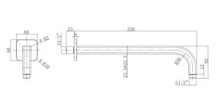 Кронштейн душевой Omnires 35см хром/белый RA15CRB