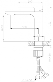 Смеситель для раковины Orange Lutz M04-021cr