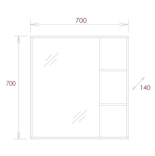 Зеркальный шкаф Onika Тимбер 207045 70 см дуб сонома