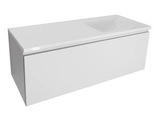 Подвесная тумба под раковину Эстет Dallas Luxe ФР-00002272 Л/П 130см длинный ящик белый