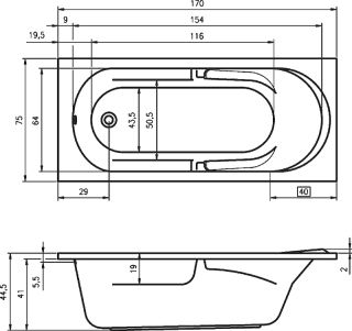 Акриловая ванна Riho Future B073001005 170x75см белый
