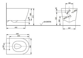 Подвесной унитаз TOTO RP CW552Y безободковый белый