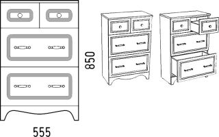 Комод Corozo Классика 55см белый SD-00000329