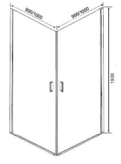 Душевой уголок Orange E04-100TCR без поддона 100х100, стекло прозрачное