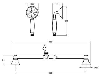 Душевой гарнитур Jacob Delafon Louise E24364-CP