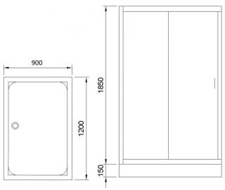 Душевой уголок Royal Bath HPS 120x90см хром RB9120HPS-C-CH