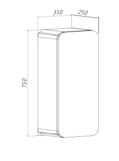 Шкаф навесной Runo Ницца 35 дуб натуральный графит правый (00-00002126)