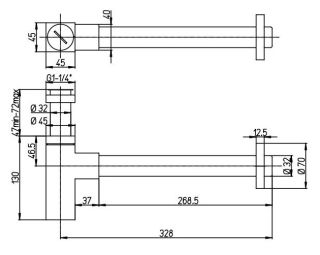 Сифон для раковины Paini Dax-R 84PZ849 чёрный матовый