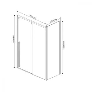 Душевой уголок Vincea Lugano VSR-1L9014CL-1 140 x 90 см