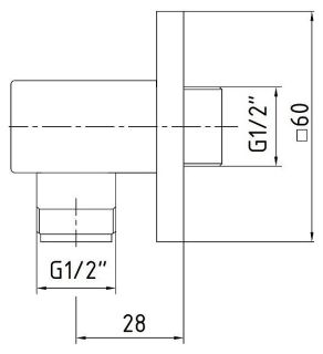 Шланговое подключение E.C.A. 102126388EX хром