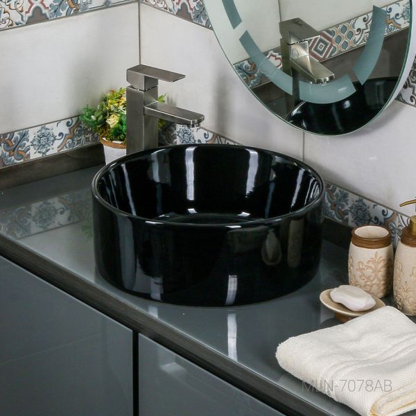 Накладная раковина Melana 7078AB-805 41см чёрный