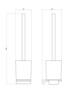 Туалетный ёршик в комплекте Wonzon & Woghand Eclipse WW-9129-GM тёмный графит