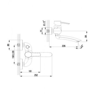 Смеситель для ванны Lemark Atlantiss (LM3214C)
