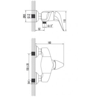 Смеситель для душа Lemark Poseidon (LM4233C)
