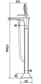 Напольный смеситель для ванны Timo Helmi хром/белый 4000/00-16Y-CR