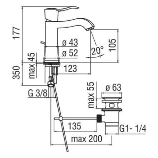 Смеситель Nobili Sofi SI98118/1CR  для раковины