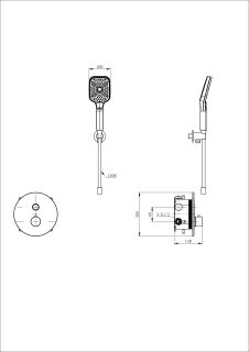 Встраиваемый смеситель для душа Wonzon & Woghand WW-D1017-A-BG с термостатом брашированное золото