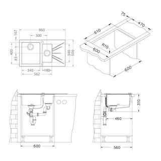 Кухонная мойка Alveus 1102957 Karat 20 (Цвет под заказ) 86x50