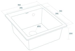 Мойка кухонная Paulmark Kante PM104651-BLM чёрный металлик