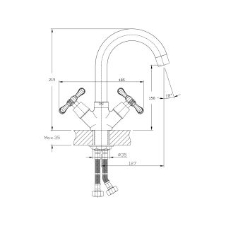Смеситель для кухонной мойки RUSH Bianki (BI7650-23)