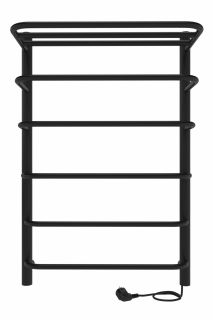 Полотенцесушитель электрический Indigo Hit LHE80-50BRR с полкой 80x50 см чёрный муар