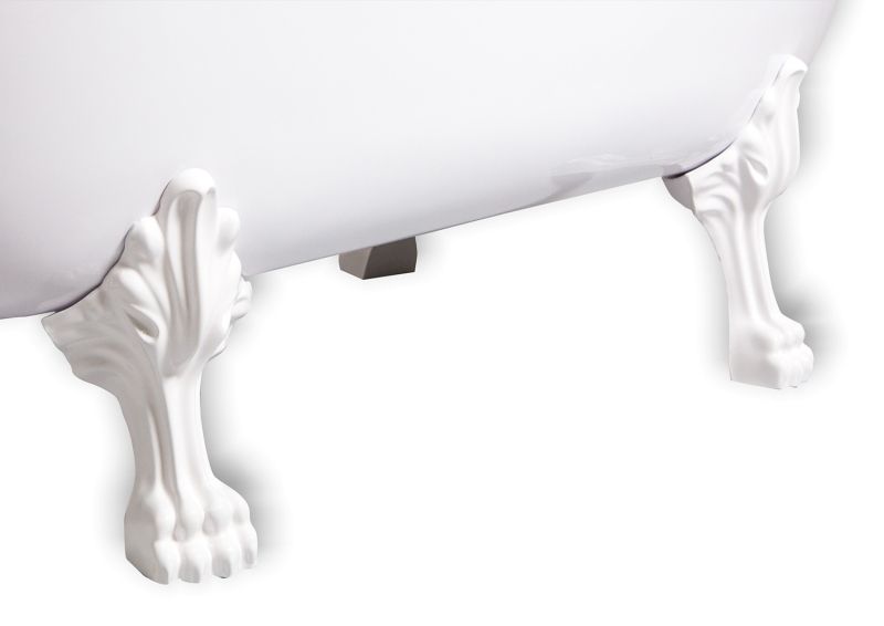 Ванна из искусственного камня AquaStone Скарлет 170x80см белые ножки